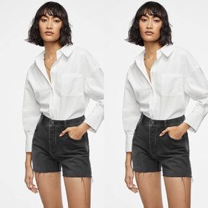 NWT ANINE BING Bonnie Raw Hem Cutoff Denim Shorts